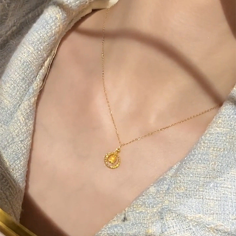 Jangling Lily of the Valley Flower Pendant Necklace – Dainty Swinging Floral Bell Clavicle Chain for Women