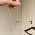 Vintage North Star Oval Coffee Bean Pendant Necklace – Brushed Gold Starburst CZ Clavicle Chain for Women