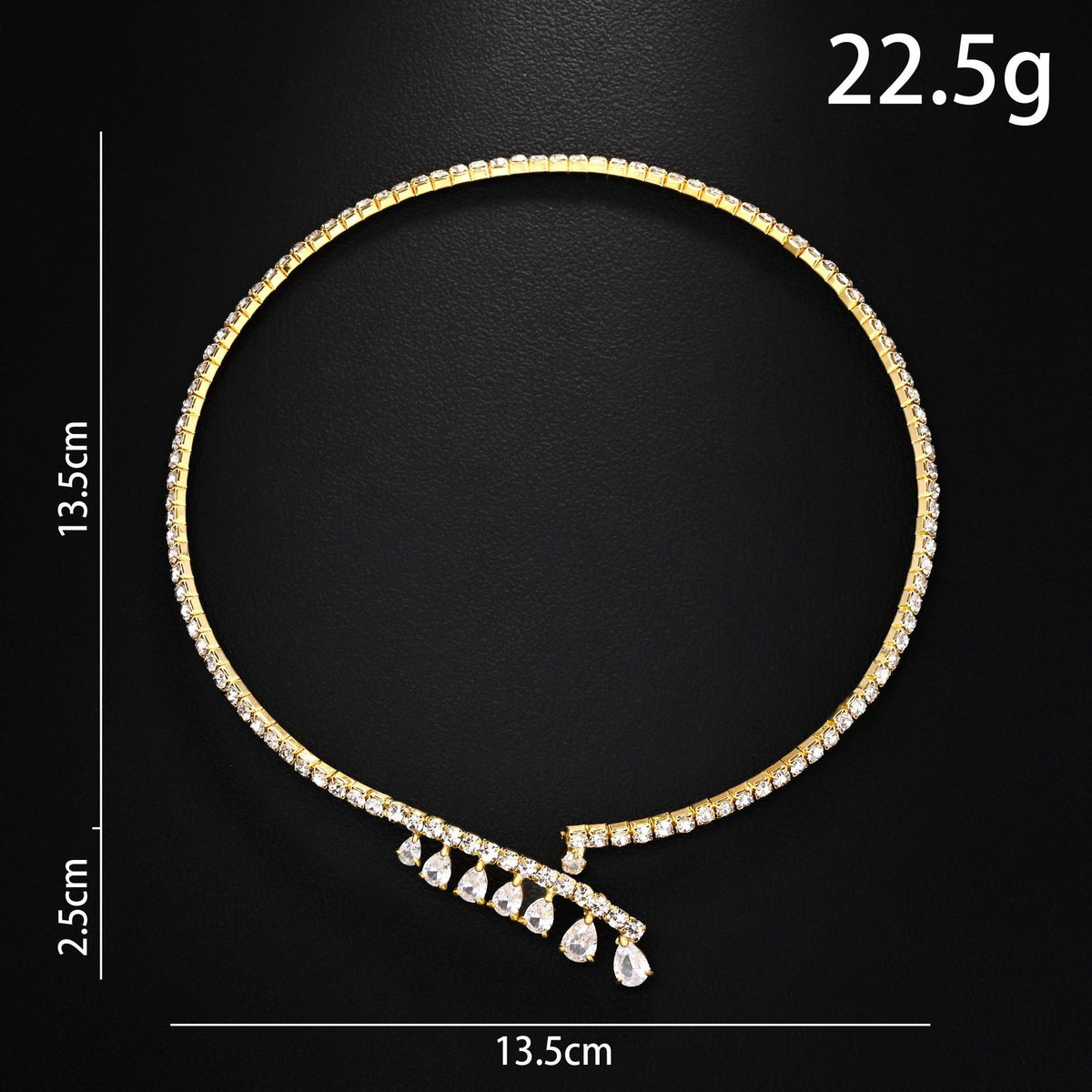 Asymmetric Teardrop Crystal Tennis Choker