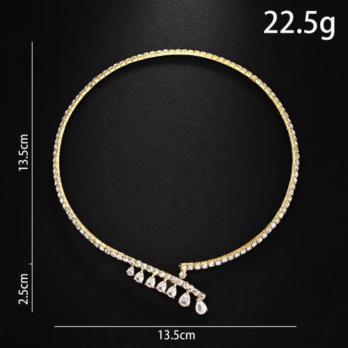 Asymmetric Teardrop Crystal Tennis Choker