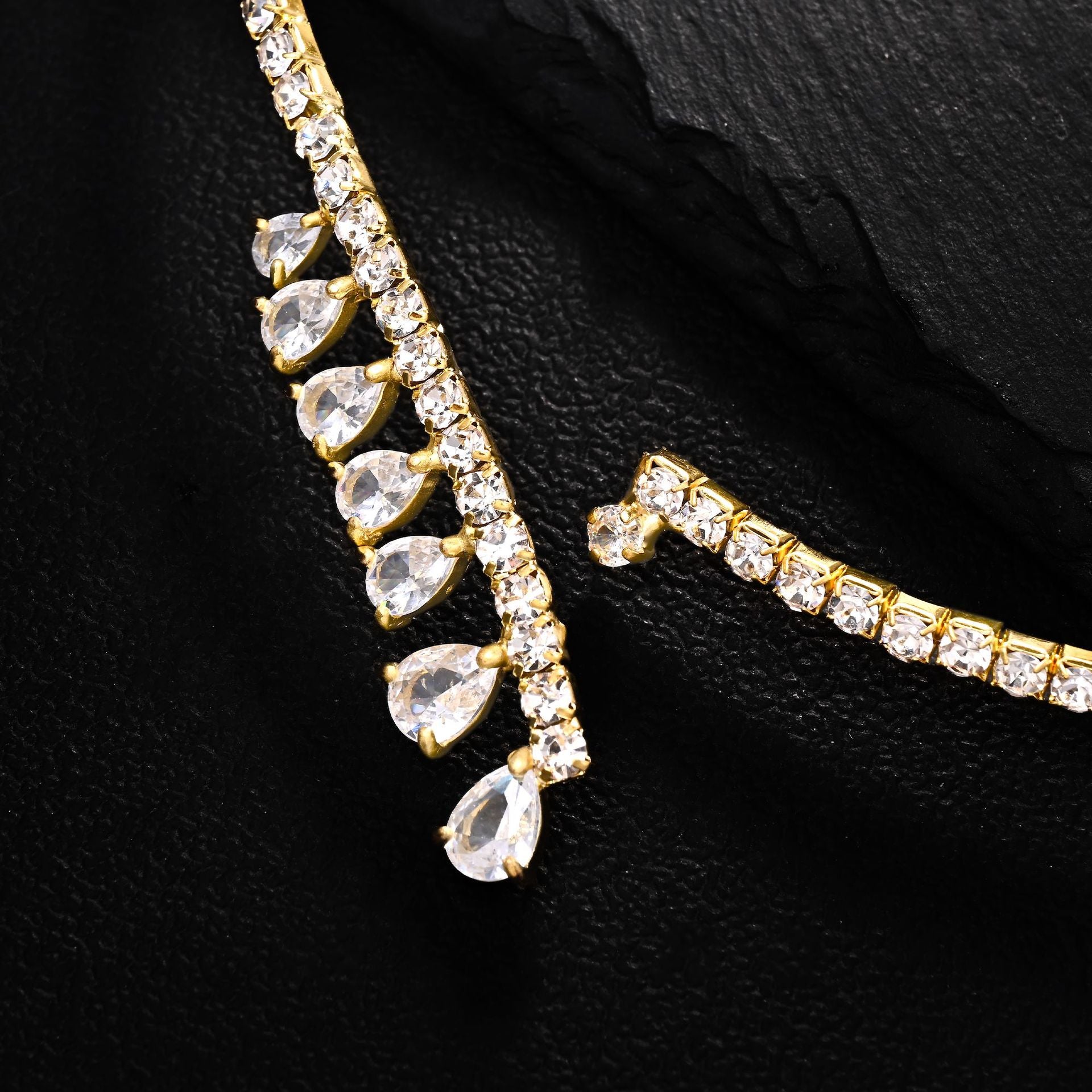 Asymmetric Teardrop Crystal Tennis Choker