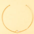 Minimalist Gold Circle & Marquise Crystal Open Torque Choker
