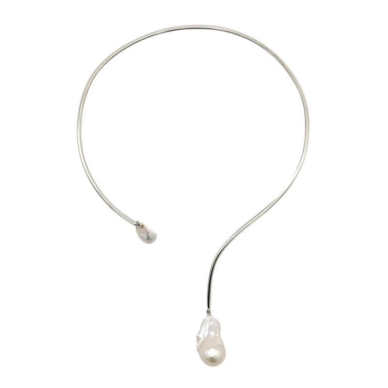 Minimalist Open Teardrop Torque Choker | S925 Silver