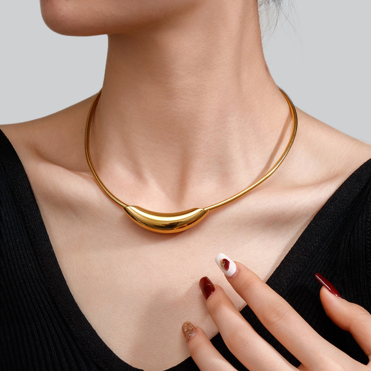 Stainless Steel PVD Gold Snake Chain Choker | Tarnish Free