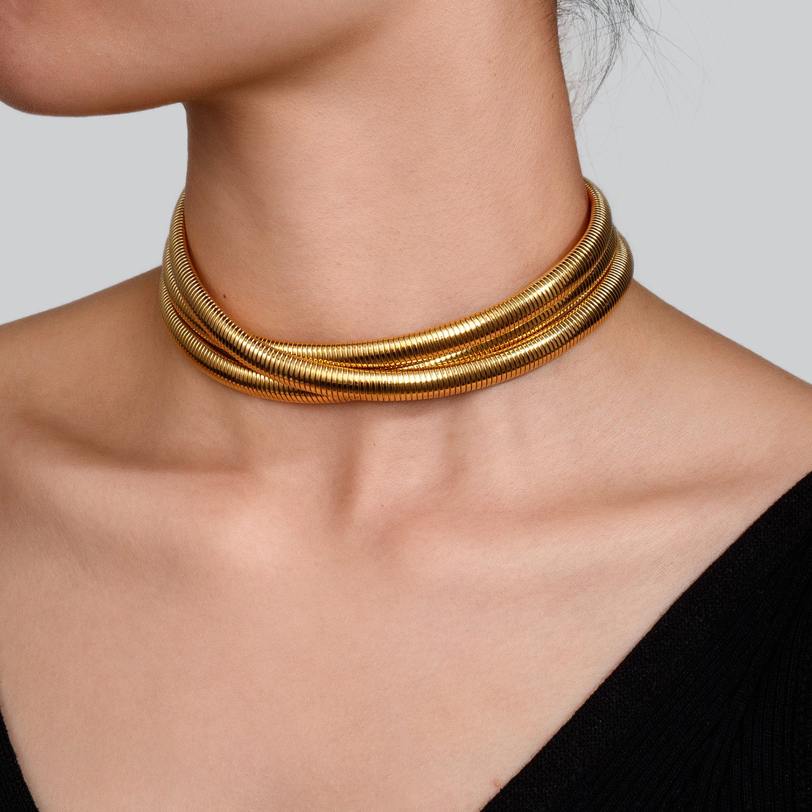 Stainless Steel PVD Gold Snake Chain Choker | Tarnish Free