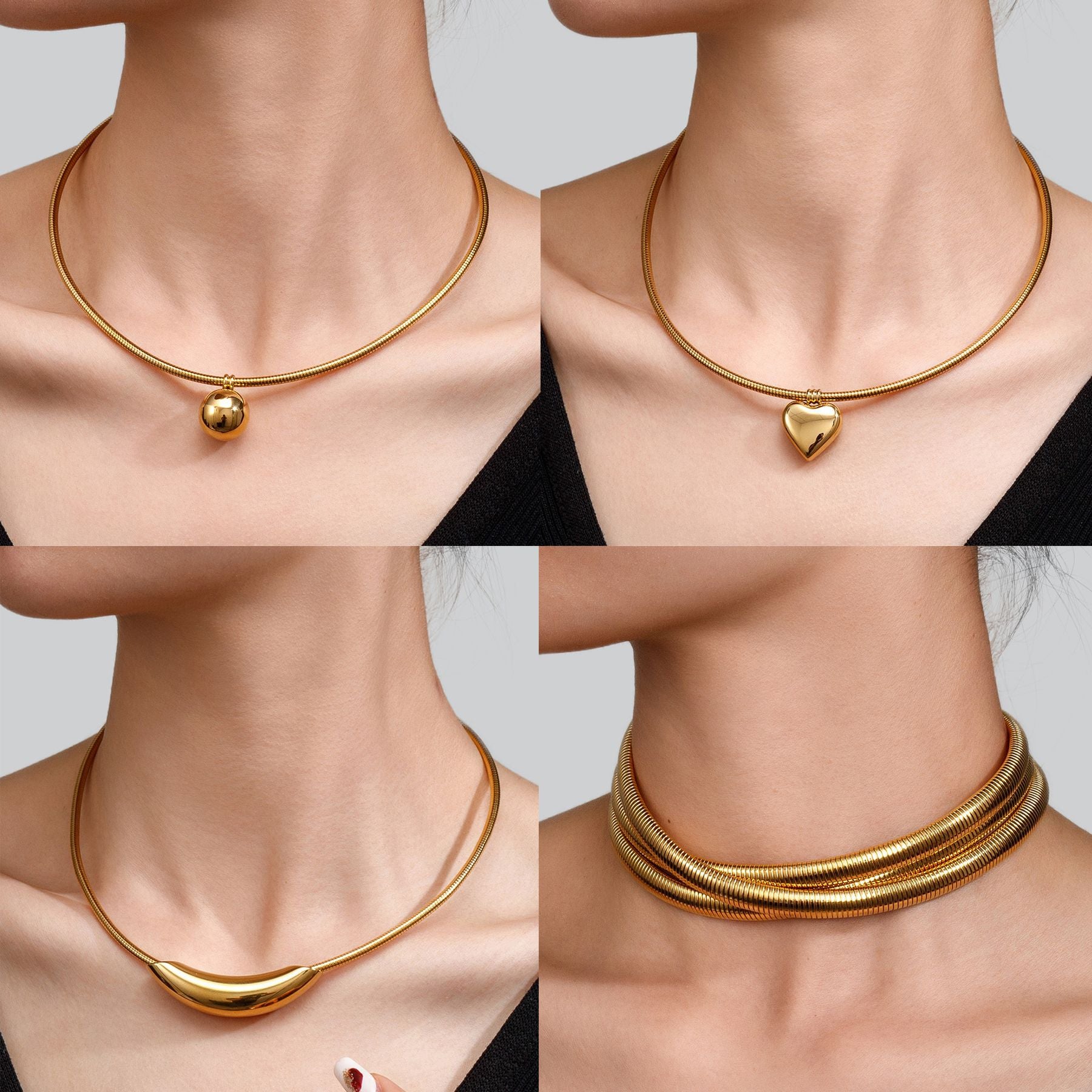 Stainless Steel PVD Gold Snake Chain Choker | Tarnish Free
